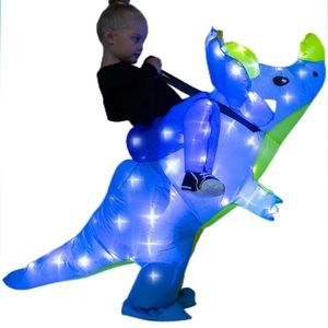 Dinosaur Costumes with LED Light for Christmas Party Kids Inflatable Costume